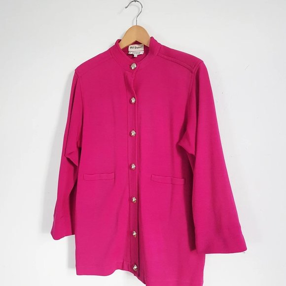 YSL Yves Saint Laurent Rive Gauche Pink Wool Cardigan Sweater Jacket, Size L - Picture 3 of 8